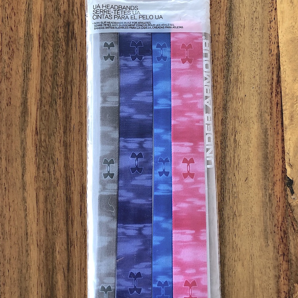Under Armour -OS- Non-slip Headbands in Gray, Purple, Blue & Pink